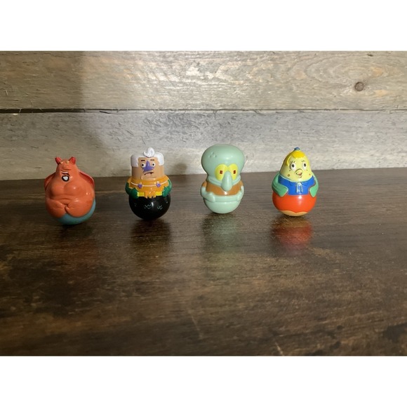 Other - SpongeBob SquarePants Weeble Wobble Toys Viacom Frankford Candy Lot Of 4